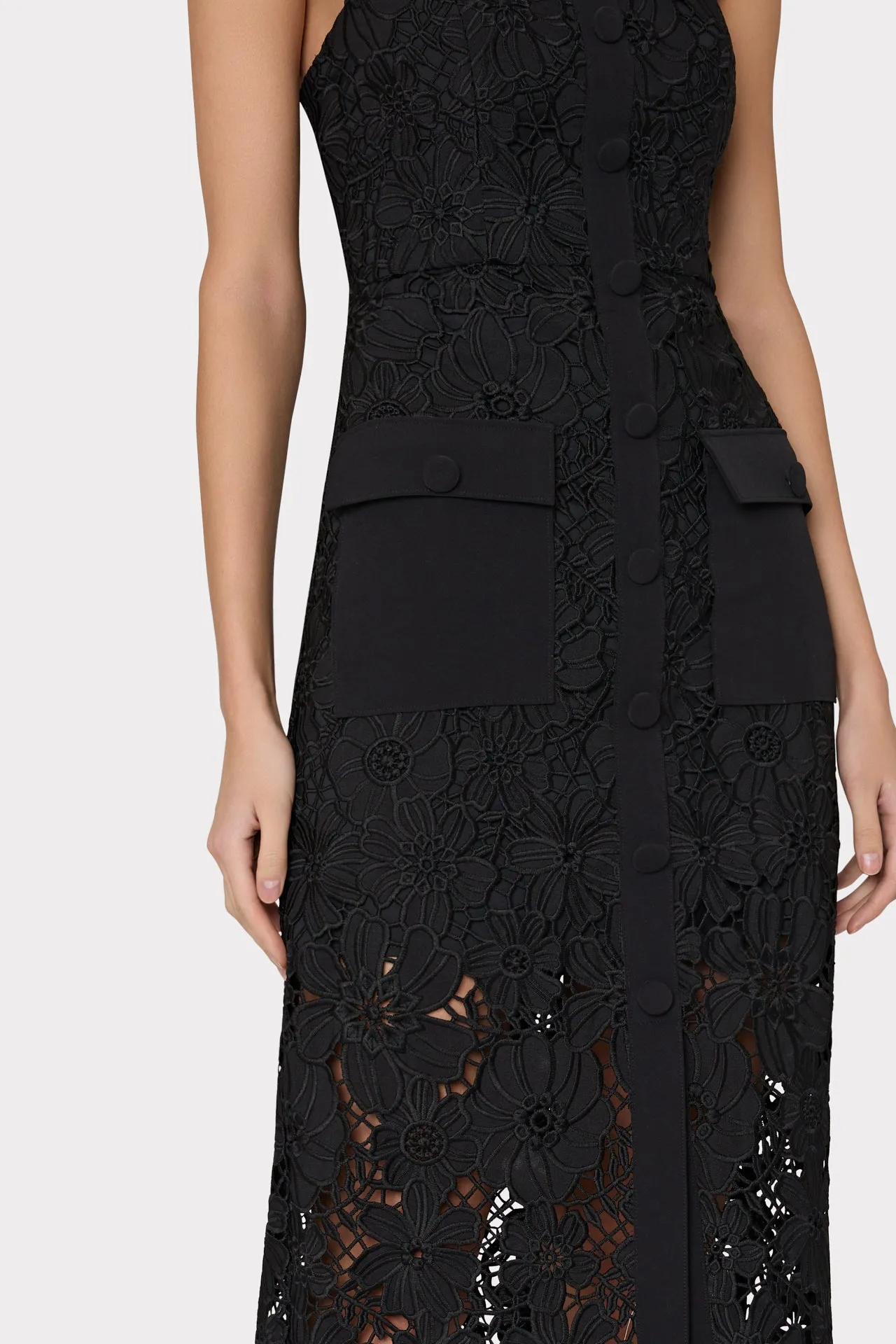 Adrienne Roja Lace Midi Dress