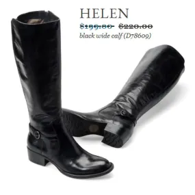 Black Knee High Leather Equestrian Riding Boots. Size 7M. Born. Helen