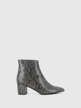 Gray Zip Up Ankle Boots