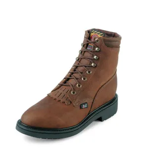 Justin Men's (768) Original Lace-Up Round Toe 6" Work Boots Aged Bark