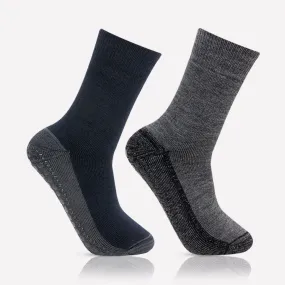 Men's Woolen Assorted Anti-Skid (Gripper) Indoor Socks - Pack Of 2