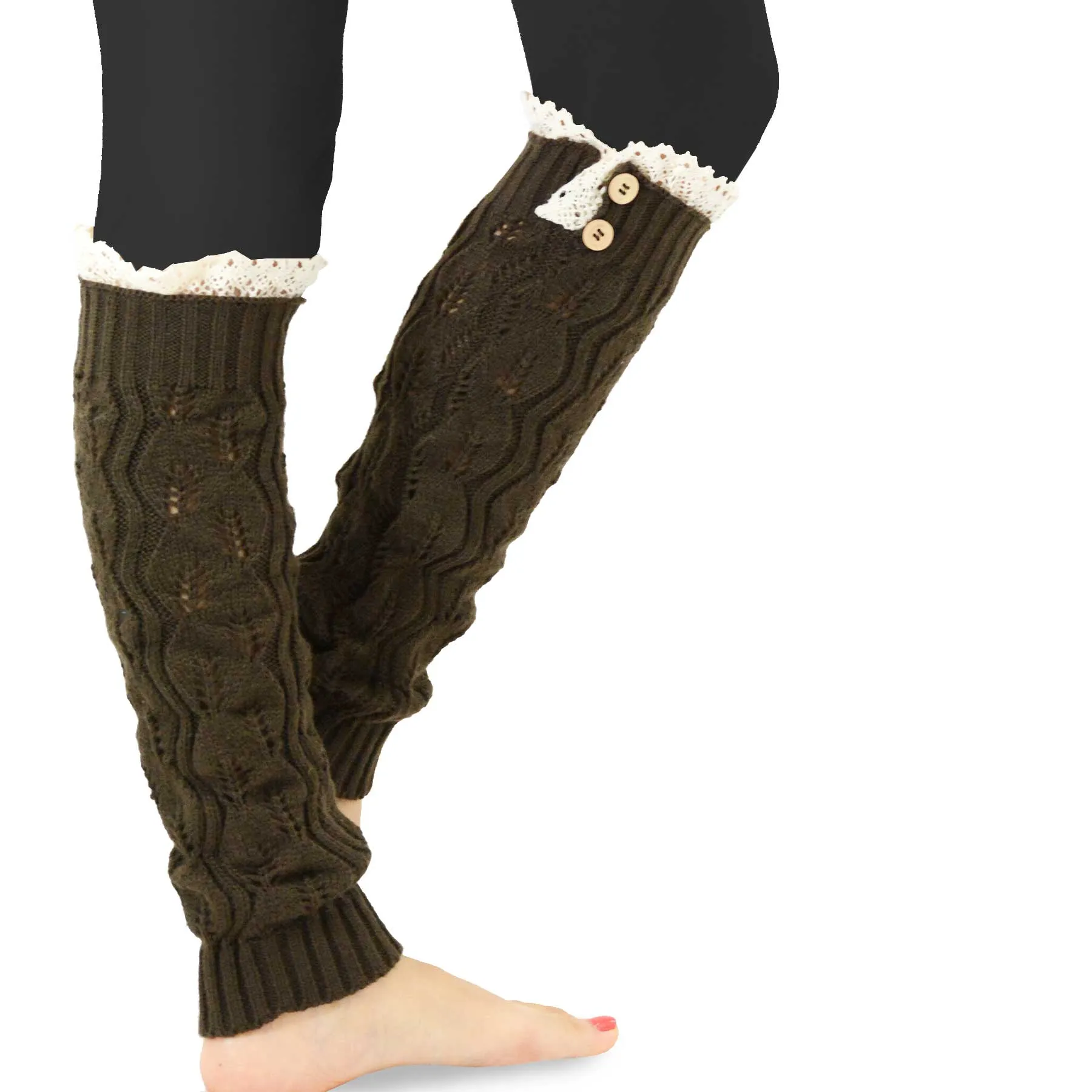 TeeHee Socks Women's Acrylic Leg Warmer Assorted A 4-Pack (Z105)