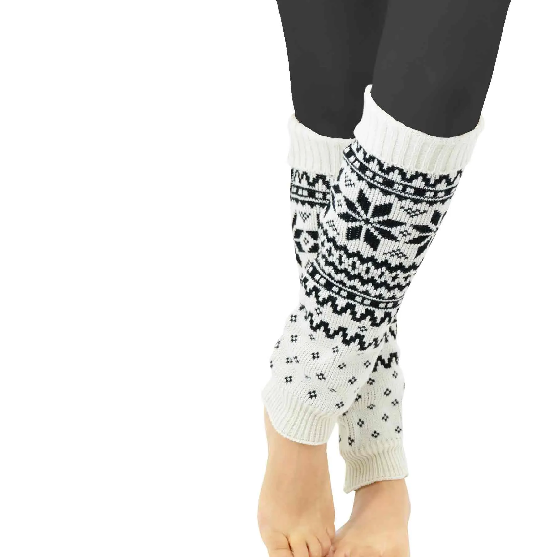 TeeHee Socks Women's Acrylic Leg Warmer Geometric Pattern 3-Pack Gift Box (10758)